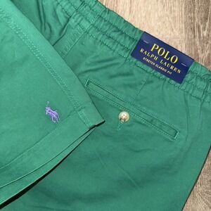 NWT Polo Ralph Lauren Prepster Cotton Stretch Twill Shorts Green Men's Small 6"